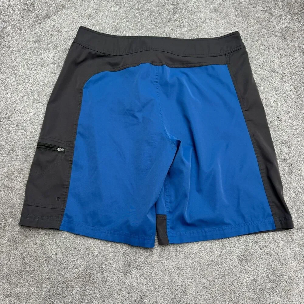 REI Board Shorts Swim Trunks Mens 36 Blue Gray Colorblock Cargo Pocket Athletic